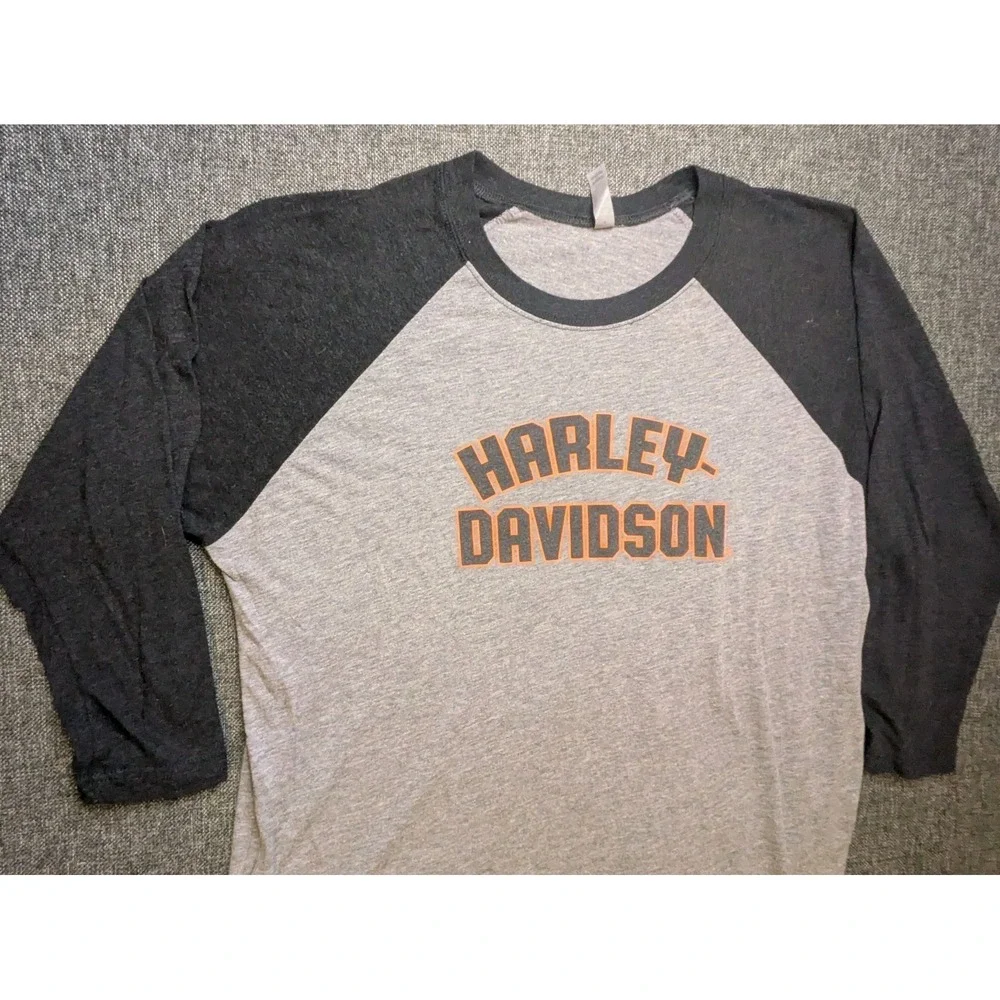 Harley Davidson Portland Oregon T Shirt Mens XL Gray Double Sided Biker Tee